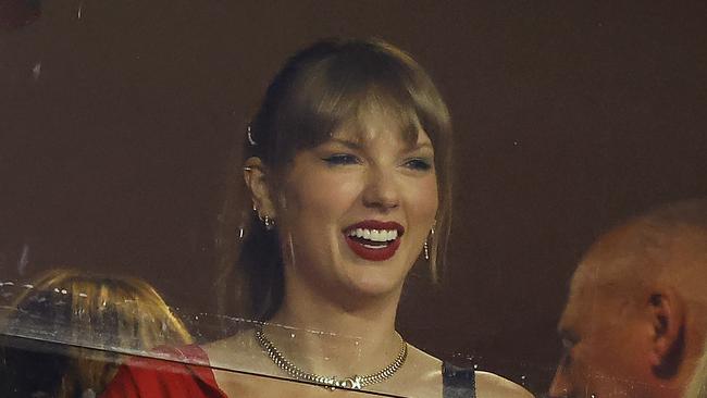 Taylor Swift looks on before the game. Picture: Getty Images