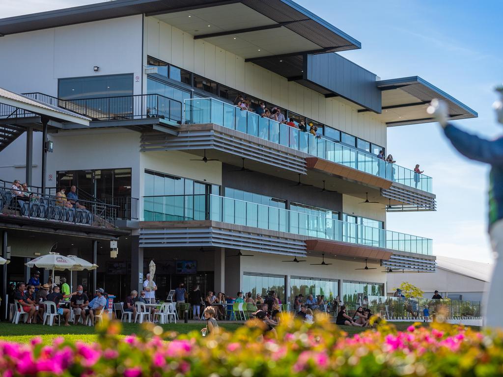 The controversial Darwin Turf Club grandstand at Fannie Bay racecourse. Picture: Che Chorley