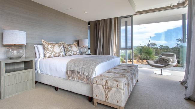 Supplied Editorial Bedroom at Ithaca, a luxury holiday home at Yallingup, WA.