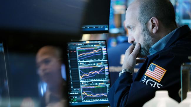 Traders work on the floor of the New York Stock Exchange. Picture: Spencer Platt/Getty Images/AFP