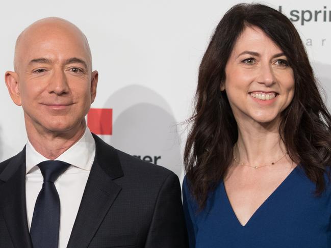 Amazon CEO Jeff Bezos and his wife MacKenzie Bezos on April 24, 2018 in Berlin. The couple is divorcing after 25 years. Picture: AFP Photo