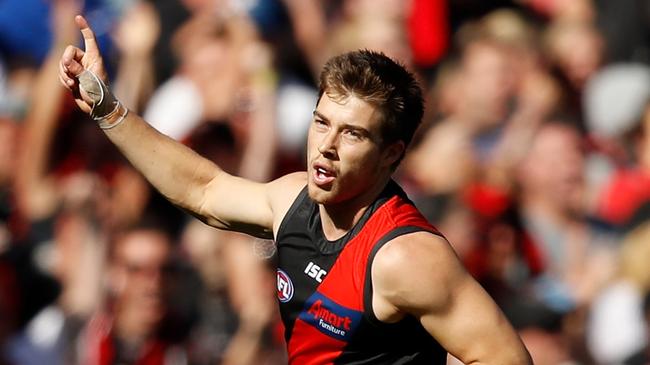 Zach Merrett has found form in the past two weeks for Essendon. Picture: Dylan Burns/AFL Photos/Getty Images.