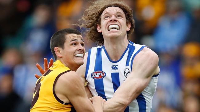 List guru Chris Pelchen believes Hawthorn and North Melbourne were the two biggest disappointments of the trade period. (Photo by Adam Trafford/AFL Media/Getty Images)