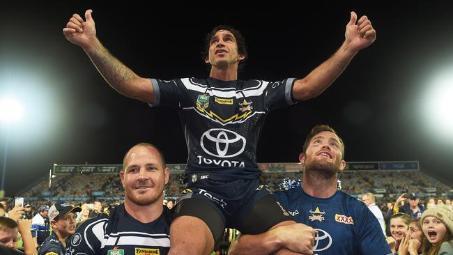 Johnathan Thurston played his last game in Townsville on Friday. Picture: Zak Simmonds