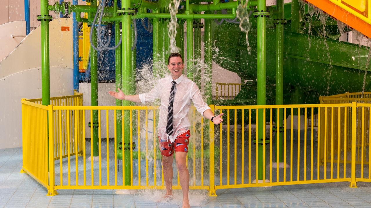 Geelong Mayor Trent Sullivan at the opening of the Norlane Aquatic Recreation Centre. Picture: Supplied.