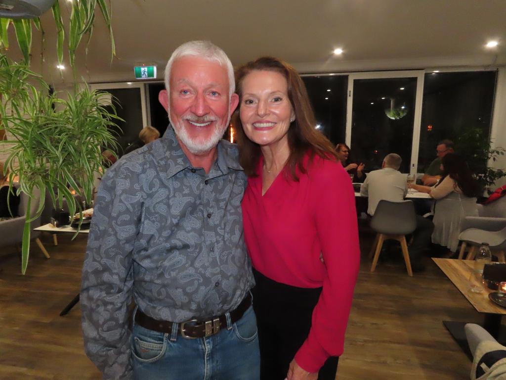 Dr Marek Rohozinski and Beryl Dingle at the opening of Tannins at Torquay.