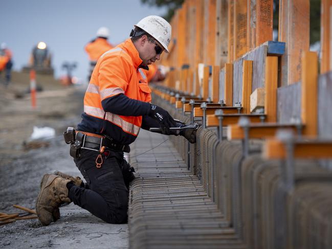 Level Crossing Removal Works at Evans Rd. Part of the Cranbourne Line upgrade.