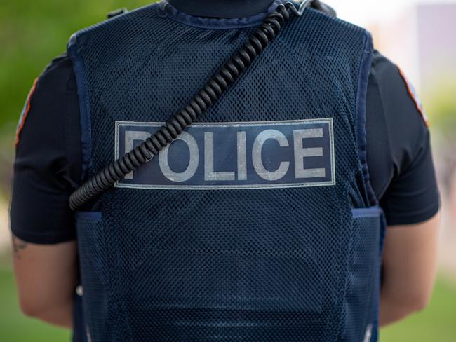 The National Police Rememberance Day March: The Northern Territory (NT) Police Force, Australian Federal Police (AFP), Military Police and Colours and serving and retired police officers marched through Darwin to commemorate the force.  Photograph: Che Chorley