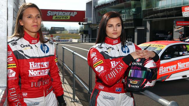 Simona de Silvestro, left, with Renee Gracie at Mt Panorama.