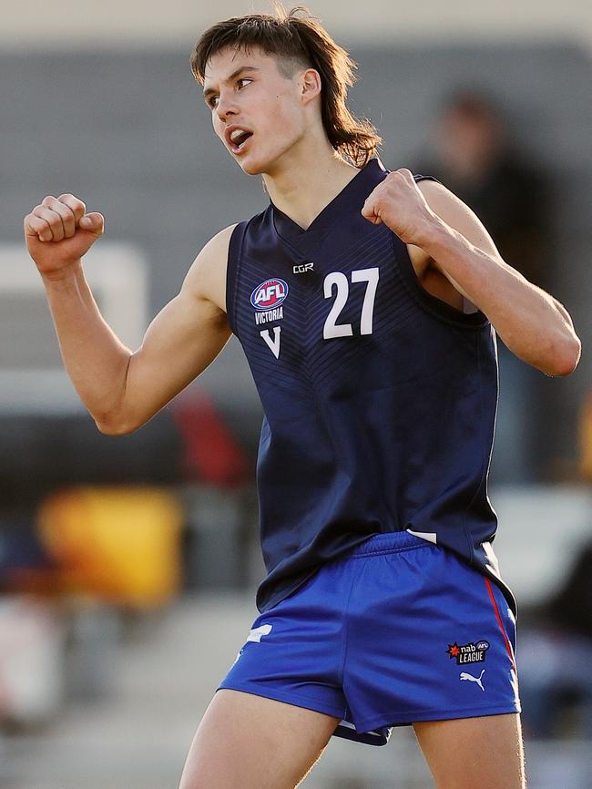 Sam Darcy bagged six goals against Vic Country in a mid-season trial game. Picture: AFL Photos/Getty Images