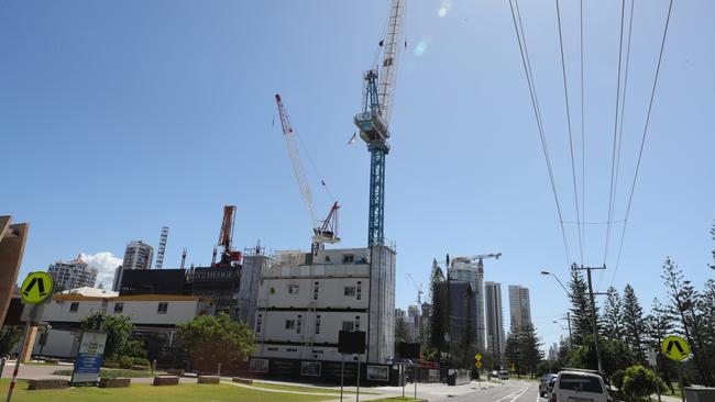 The latest Rider Levell Bucknall crane report shows activity on the Gold Coast increasing prior to the COVID-19 pandemic. Picture Glenn Hampson.