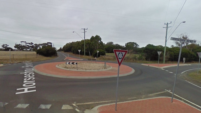 Boundary Rd and Horseshoe Bend Rd roundabout, where a motorcyclist has died. Picture: Google Maps