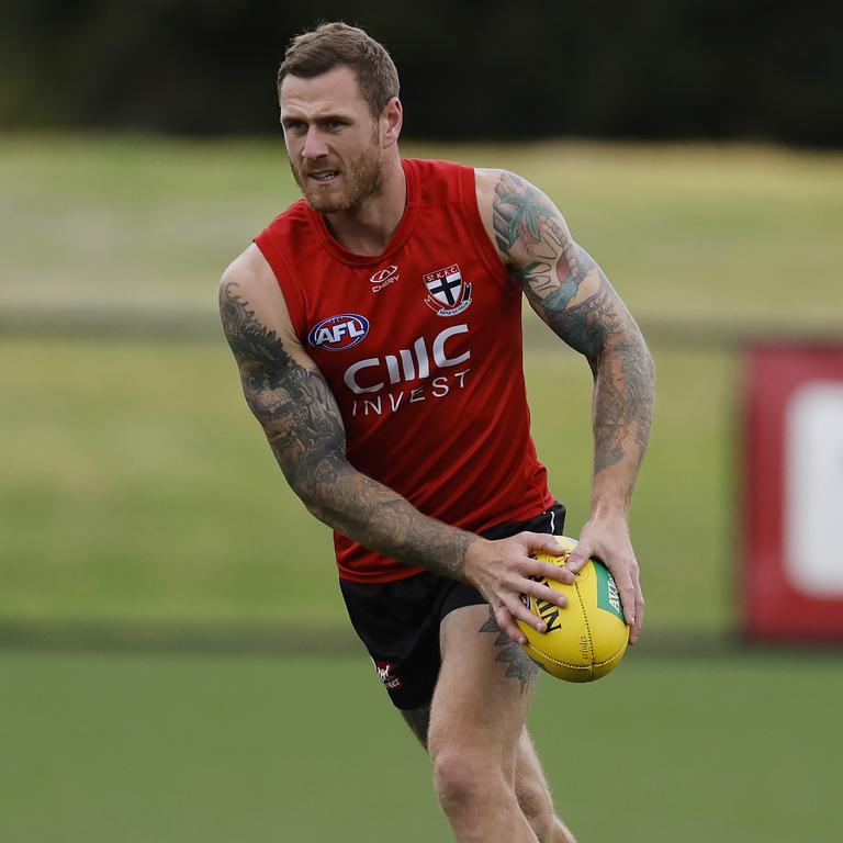 St Kilda three-time leading goalkicker Tim Membrey is fit and firing after injury and health issues kept him to seven senior games in 2023, Picture: Michael Klein