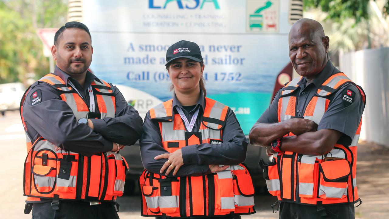 Joga Singh, Kavita Mann and Andrew Ned security officers that have just started on Darwin buses. Picture: Glenn Campbell