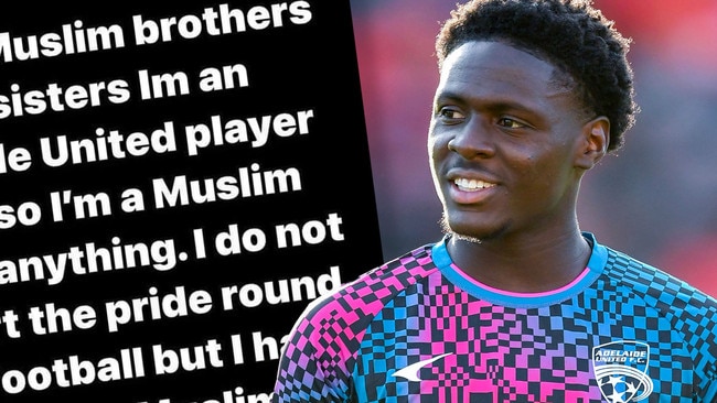 ‘Muslim before anything’: Adelaide rising star deletes pride round post