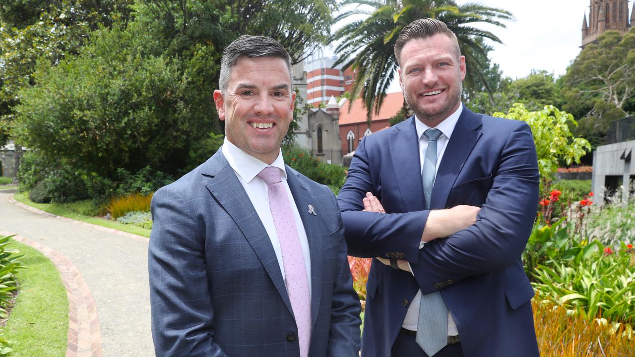 Victorian Liberal leader Brad Battin and deputy Sam Groth. Picture: David Crosling.