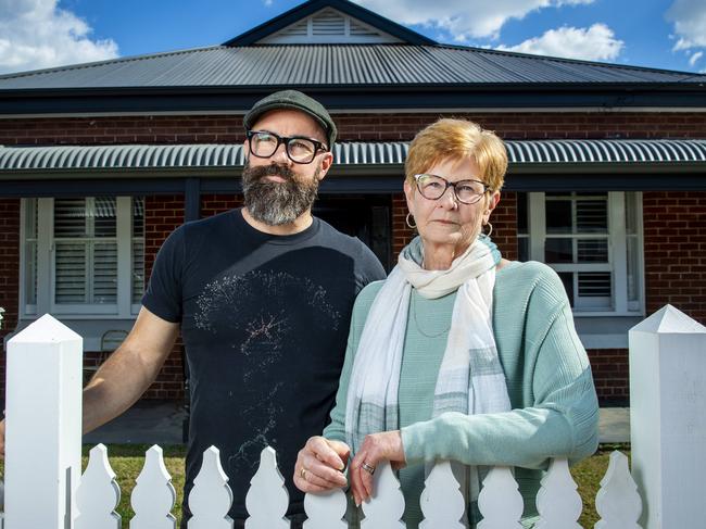 Nathaniel Albanese and  his mum Joan Albanese at his West Hindmarsh home .Thursday,May,9,2024.Picture Mark Brake