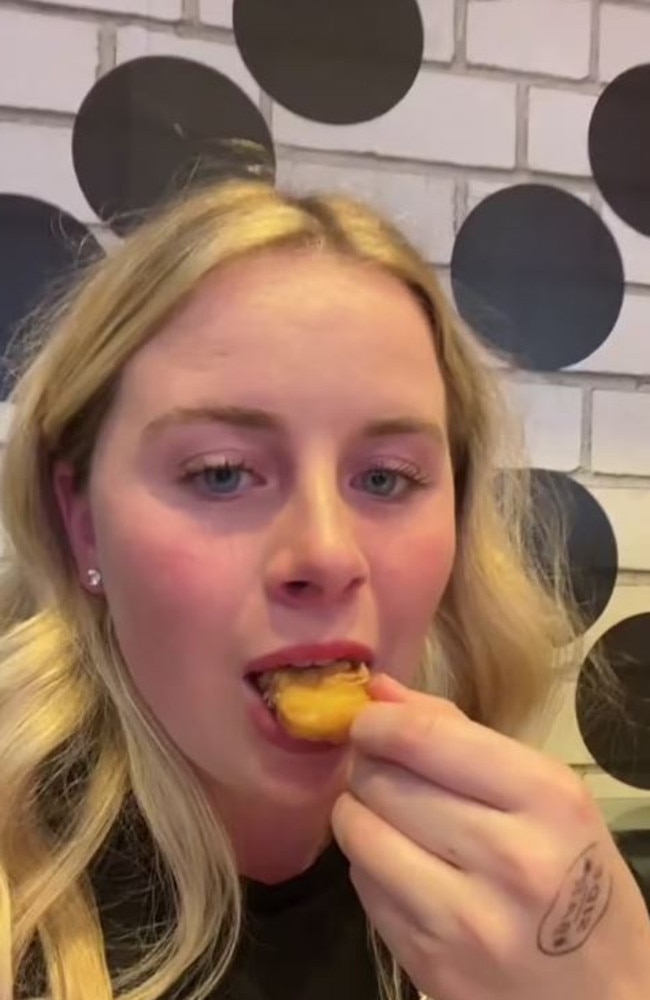 ’It just tastes like McDonald’s chicken nuggets.’ Picture: TikTok/fitnessbyanni