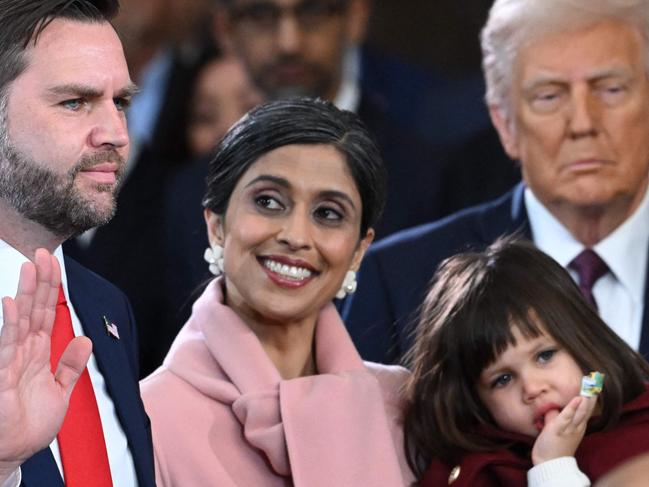 J.D. Vance is sworn in as the US Vice President in the US Capitol Rotunda in Washington, DC, on January 20, 2025. (Photo by SAUL LOEB / POOL / AFP)