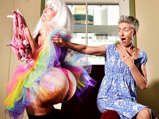 Women's comedy show 'Laugh 'til You Leak', Organiser Jacqueline Bisson and comedian Susan Mattocks. Picture: Alix Sweeney