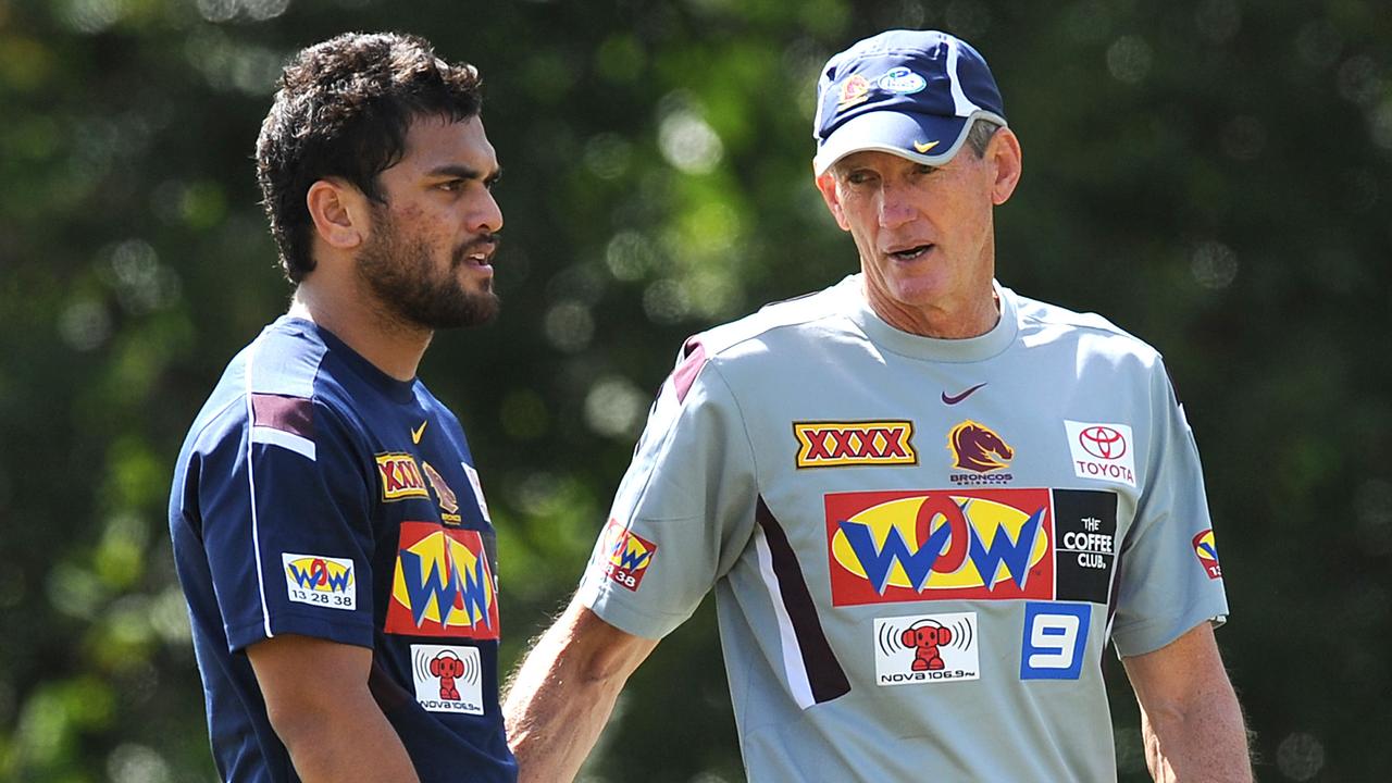 Karmichael Hunt made his NRL debut for the Broncos under Wayne Bennett in 2004. Picture: AAP Image