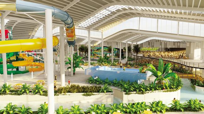 The park would be open year-round thanks to an expansive indoor component.