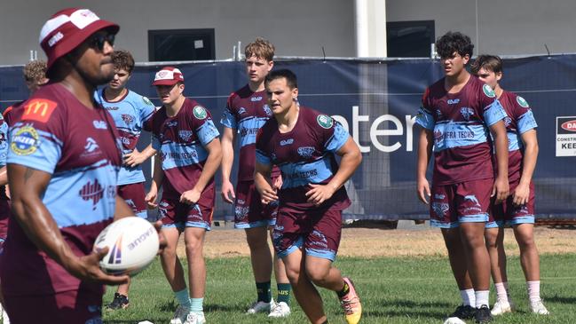 CQ Capras under-17 boys squad at a pre-season training session at The Cathedral College, Rockhampton, on December 7, 2024.