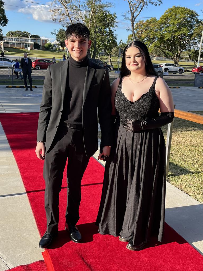 Kayden Wood and Camryn Burridge arrive at the Maryborough State High School formal.