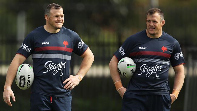 Brett and Josh Morris are playing some of the best footy of their careers at the Roosters. Picture: Getty Images.