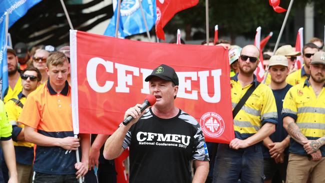 CFMMEU State Secretary Michael Ravbar at a union rally. File picture