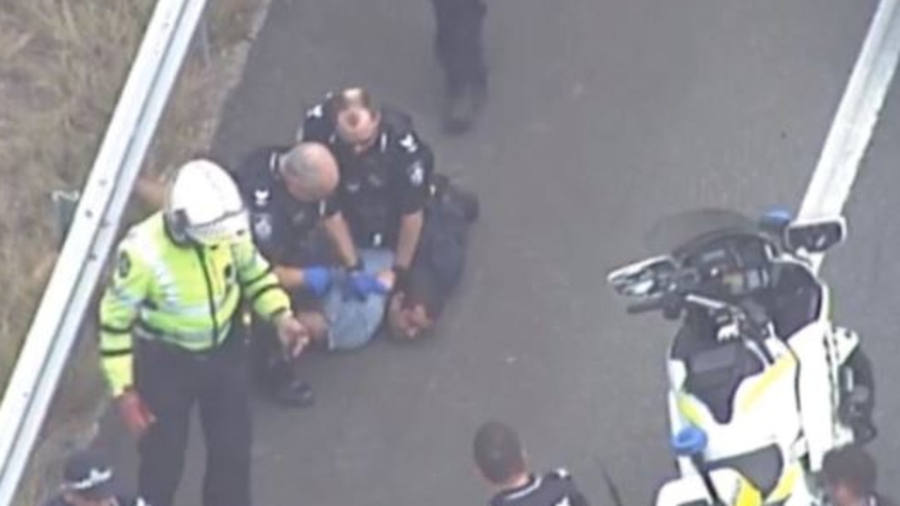 Seaforth man Jacob Riley Rata Brighouse was arrested after a carjacking at Hervey Bay; later crashing the stolen car on the Bruce Highway while fleeing police. Picture: Channel Seven Sunshine Coast