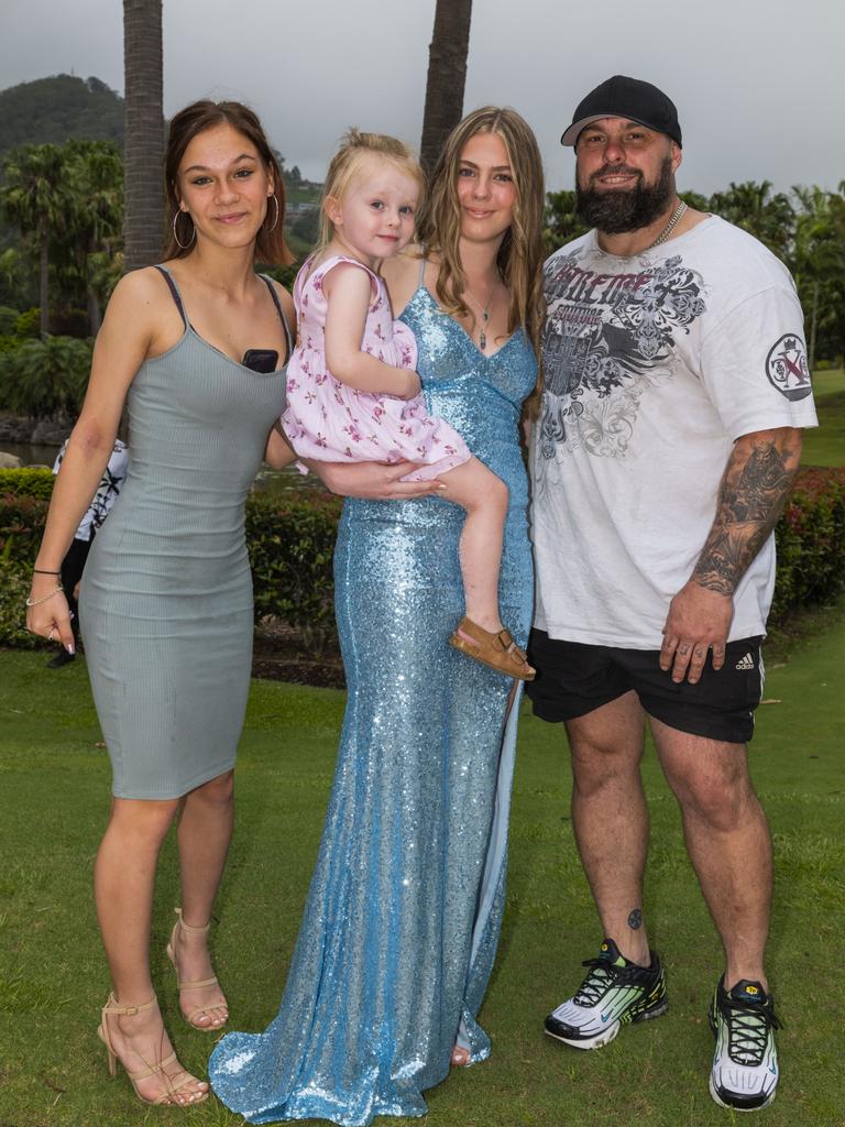 Dakota Karrell, Kahlani Mulligam-Kerrell, Paige Kerrell &amp; Lee Kerrell at the Toormina High Formal.