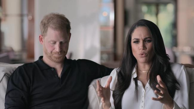 A scene from Harry & Meghan. Picture: Netflix