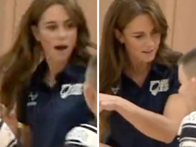 Kate Middleton shared a cheeky moment with the footballers.