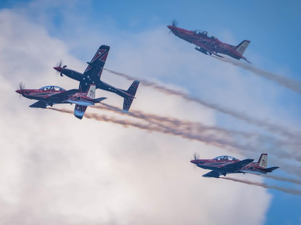 Air Force Roulettes at the Pacific Airshow Gold Coast. Picture: Craig Mayne