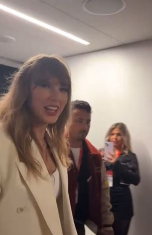 Taylor Swift arrives at the Super Bowl. Picture: Instagram/theerastourinfo