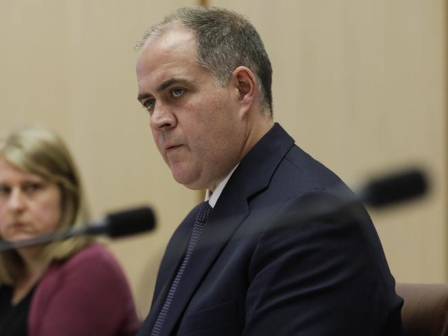 Managing Director of the ABC David Anderson answers questions in Senate Estimates at Parliament House in Canberra. Picture by Sean Davey.