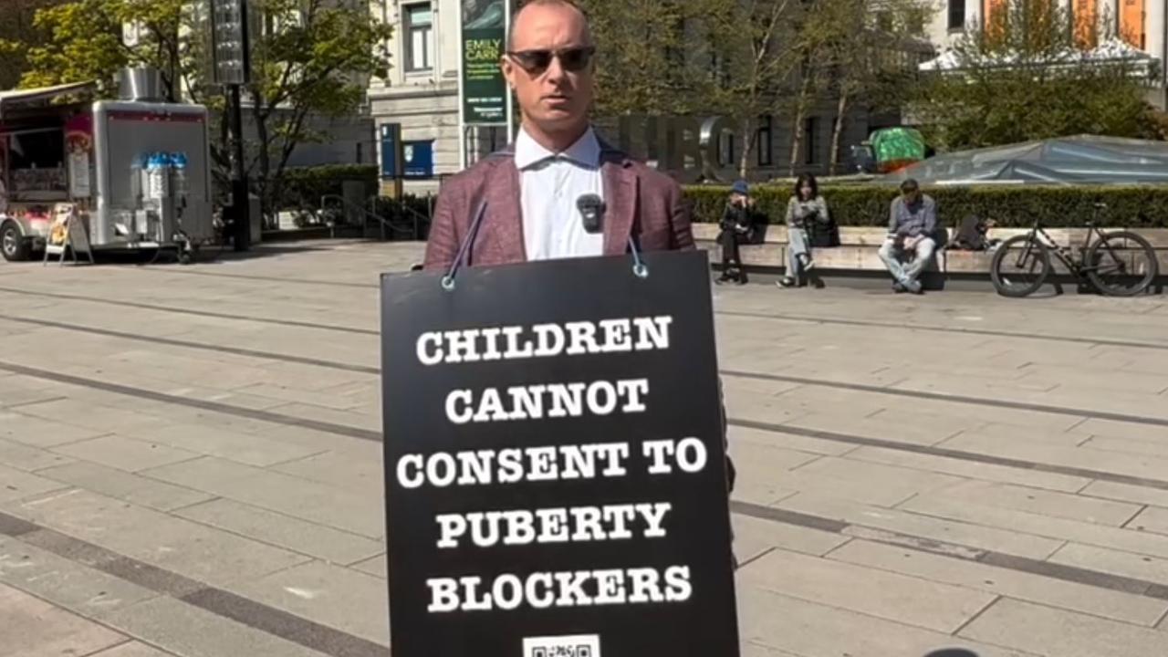 Canadian internet personality and anti-trans protester Chris Elston, better known on the internet as “Billboard Chris”. Picture: Instagram