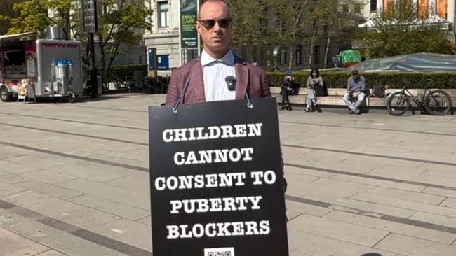 Canadian internet personality and anti-trans protester Chris Elston, better known on the internet as “Billboard Chris”. Picture: Instagram