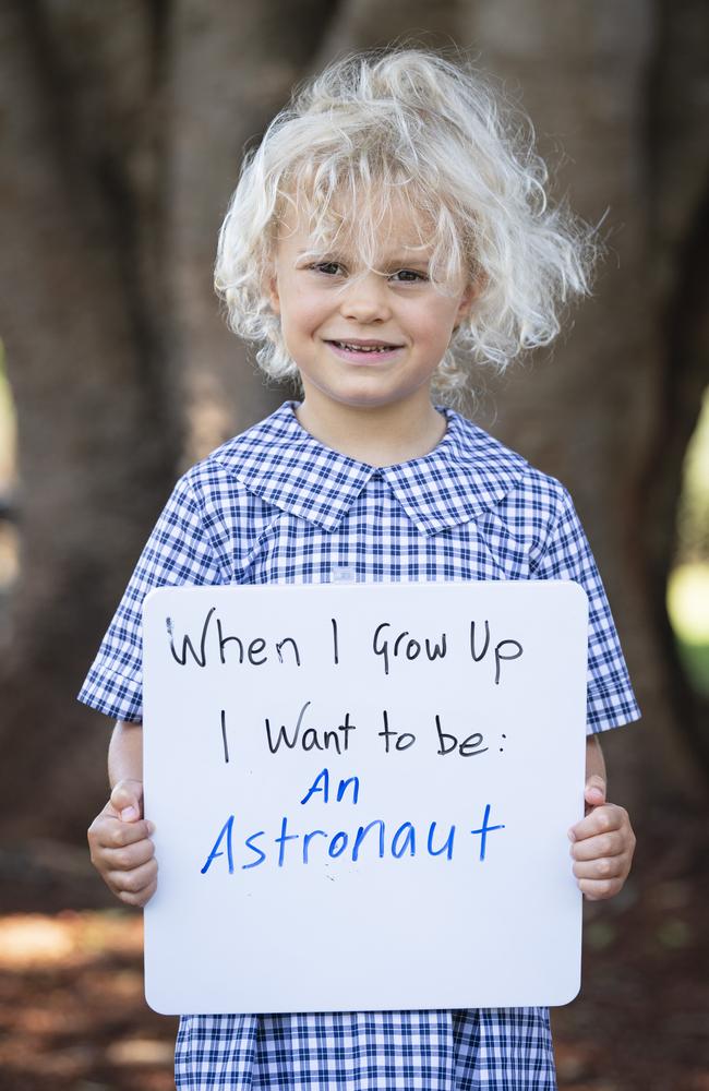 Toowoomba East State School prep student Ivy on the first day of school, Tuesday, January 28, 2025. Picture: Kevin Farmer