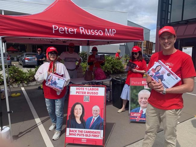 2020 election campaign material for Toohey MP Peter Russo showed Annastacia Palaszczuk and Labor branding.