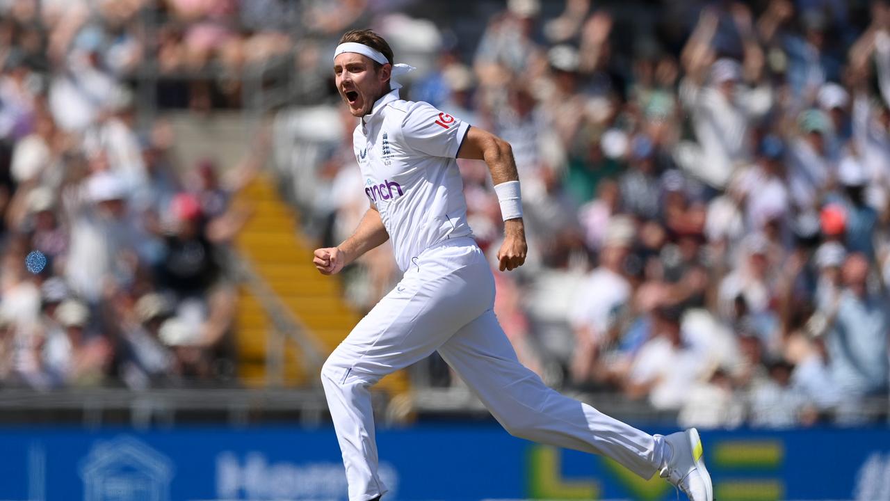 Stuart Broad has now dismissed Warner 17 times in a freakishly one-sided battle. Picture: Getty