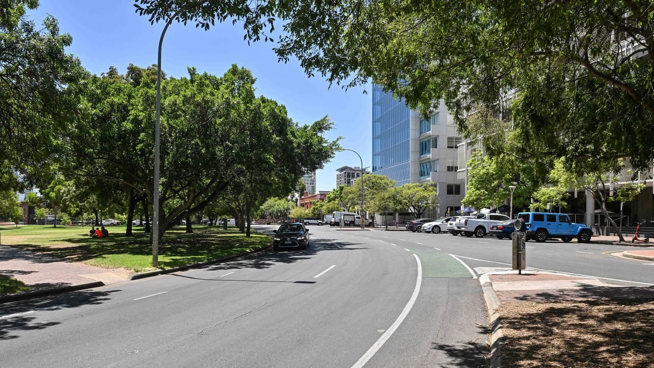 The road east of Light Square. Picture: Brenton Edwards