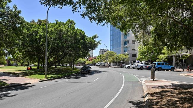 The road east of Light Square. Picture: Brenton Edwards