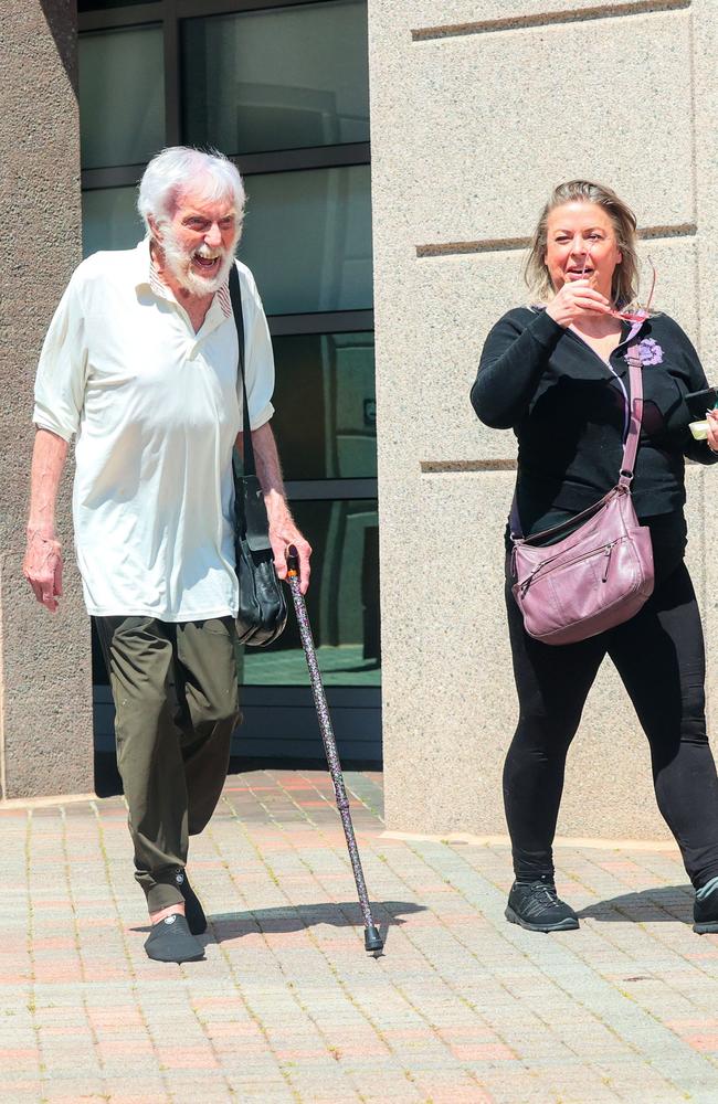 Dick Van Dyke was seen sharing a laugh with wife Arlene Silver on an outing in Los Angeles. Picture: Splashnews.