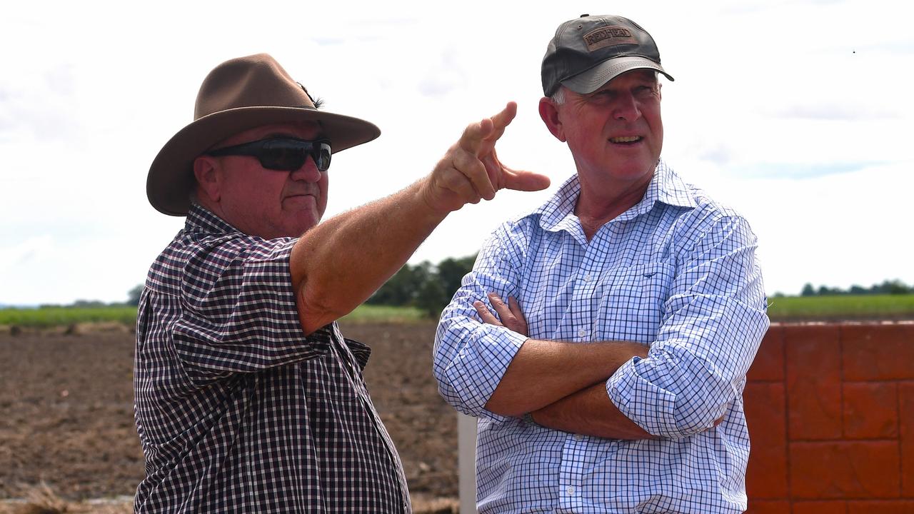 Hinchinbrook Mayor Ramon Jayo with Minister for Primary Industries Tony Perrett. Mr Jayo and Hinchinbrook MP Nick Dametto are advocating for greater assistance for individuals and the vitally strategic sugar-cane industry in the wake of the flood disaster. Picture: Cameron Bates