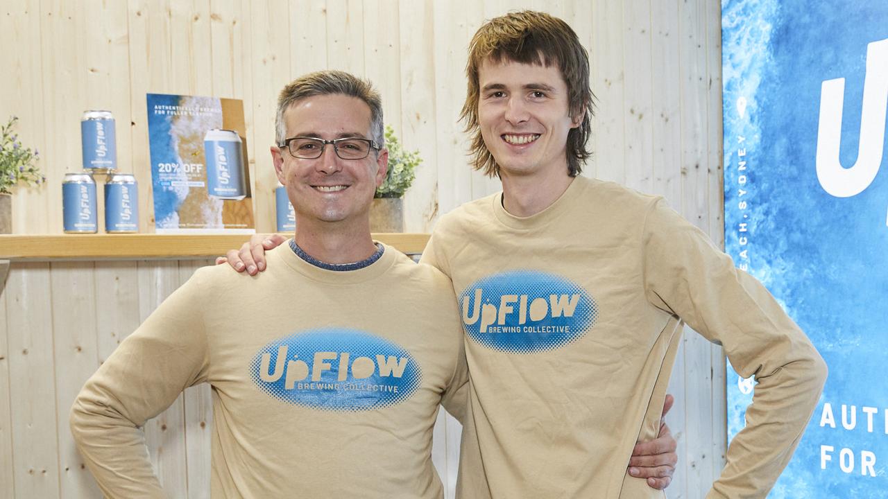 Founder Julian Sanders (left) at the launch of the beers into the UK. Picture: Supplied