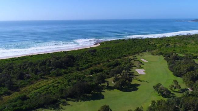 The scenic Yamba Golf and Country Club will attract viewers across the world to what Mr Gulaptis describes as a “sporting spectacular”. Picture: Yamba Golf and Country Club