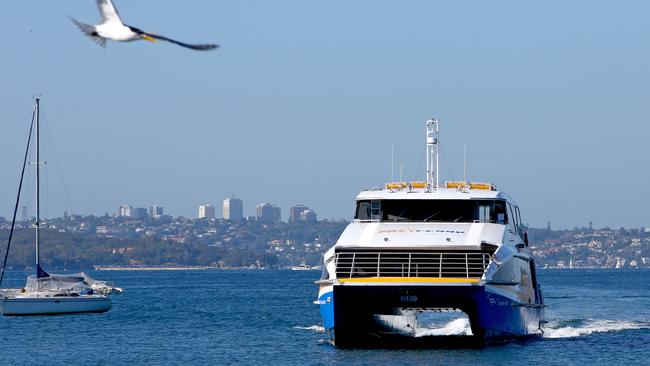 A fast ferry heading towards Manly wharf. Fast ferry services have been proposed for the Georges River. Picture: Damian Shaw