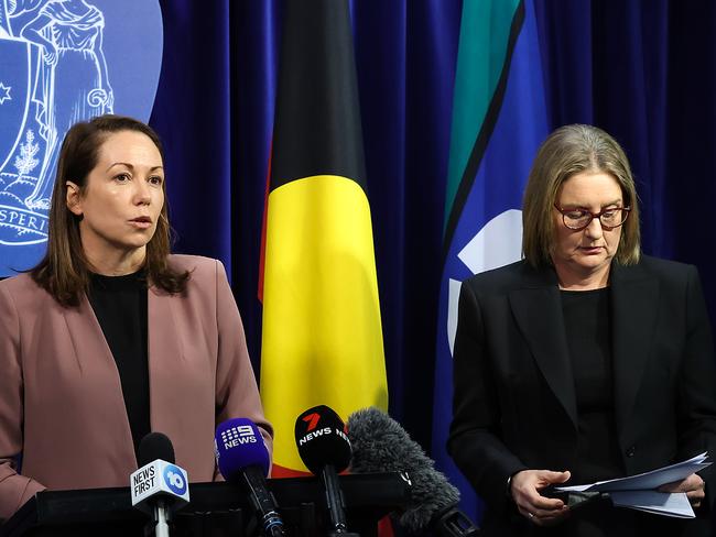 Victorian Attorney-General Jaclyn Symes and Premier Jacinta Allan. Picture: Ian Currie